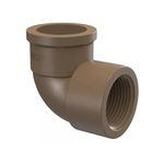 Joelho Pvc Marrom 90º Graus LR Soldável com Rosca 25mm x 1/2 Tigre