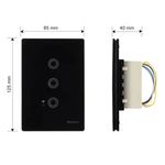 Interruptor Inteligente Touch 3 Teclas Bivolt Ebony Margirius 22096
