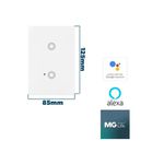 Interruptor Inteligente Touch 2 Teclas Branco Bivolt 21561 Margirius