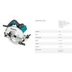 SERRA CIRCULAR 7.1/4" 1600W HS7010 220V