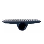 Grelha Ralo Pluvial Linear com Coletor 15x50cm Saída Lateral Grelha Alumínio