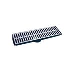Grelha Ralo Pluvial Linear com Coletor 20x50cm Aluminio Saída para Baixo