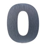 Número Residencial n°0 Aço Escovado 185mm com Adesivo ACM