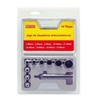 Jogo De Vazadores De Aço Intercambiáveis 5 A 32mm C/ 10 Peças Rocast 