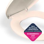 Assento Sanitário Oval Almofadado Bege PR1063-6