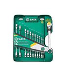 Jogo de Chave Combinada com Catraca Speedy de 8-19mm com 12 Pç Sata ST09066-02