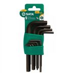 Jogo Chave Hexagonal Curta 1,5 a 10mm Cr-V 9 Peças Sata ST09129L
