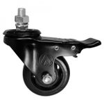Rodizio Giratório Espiga Freio 312 Preto A09430-GRF