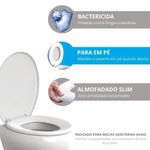 Assento Sanitário Almofadado Thema Astra Biscuit 57