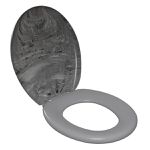 Assento Sanitário Oval Almofadado Marmorizado Astra Cinza