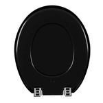 Assento Sanitário Oval Almofadado Astra Preto 1