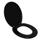 Assento Sanitário Oval Almofadado Slim Astra Preto 1