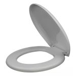 Assento Sanitário Oval Almofadado Cinza PR1063-5