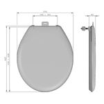 Assento Sanitário Oval Almofadado Cinza PR1063-5