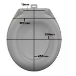 Assento Sanitário Oval Almofadado Cinza PR1063-5