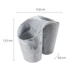Porta Talheres para Bancada Marmorizado Branco Astra