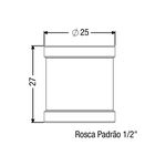 Luva de Latão Cromado Rosca 1/2'' Censi