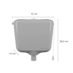 Caixa de Descarga Elevada com Volume Regulável de 6,8L a 9L Astra Cinza