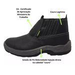 Botina Bidensidade Bico de PVC Couro Lider L102