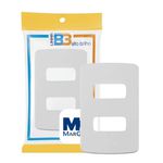 Placa 4 x 2 Branca - 2 Postos Separados 19431 Linha B3 Margirius