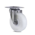 Rodízio Giratório 412 Nylon Branco com Placa Colson