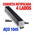 Chaveta Retificada Trefilada Mademil - 8 x 8 x 500mm