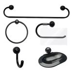 Kit Acessórios para Banheiro Preto 5Pçs Japi