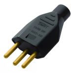 Pino Plug Macho 2p + T 10a Preto Fame