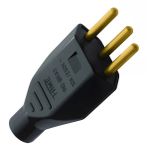 Pino Plug Macho 2p + T 10a Preto Fame