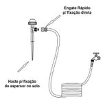 Aspersor Agrícola Mini Agrojet C/haste 3,0mm Engates Rápido