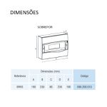 Quadro de Distribuição Sobrepor para 9 Disjuntores Din 096.200.010 Brum