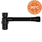 Sifão Copo Sanfonado Universal Preto Fosco com Copo Astra