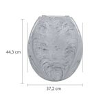 Assento Sanitário Oval Almofadado Cinza Marmorizado Astra Branco