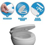 Assento Sanitário Oval Branco Almofadado 3 em 1 com Fechamento Suave e Fácil Remoção Astra
