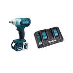 Chave de Impacto 1/2 DTW251Z Bateria 18V 3Ah e Carregador Duplo 220V