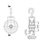 Roldana Plastica 45mm com Gancho R-220 Robustec