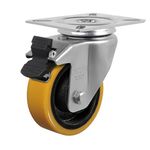 Rodízio Amarelo Giratório Com Freio Gl 414 Pn Schioppa
