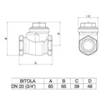 Válvula De Retenção De Bronze Horizontal 3/4'' Deca 
