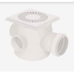 Caixa Sifonada 100 x 100 x 50mm Grelha Quadrada Branca Corr Plastik