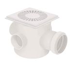 Caixa Sifonada 150 x 150 x 50mm Grelha Quadrada Branca Corr Plastik