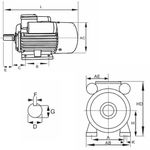 Motor 2,0CV P4 Monofásico IP55 Lynus (Betoneira)