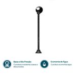 Válvula Para Mictório Com Cano e Flexível 30cm Preto Blukit 190908