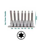 Jogo Soquetes Torx Longo 1/2" T-20 a T-55 Eda 0LI