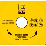 Disco de Corte para Vidros 110mm Eda 0QA