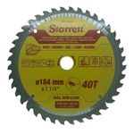 Disco de Serra Circular 7.1/4 pol com 40 Dentes CCS184-40 Starrett