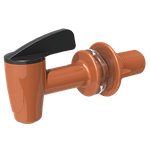 Torneira Plástica Para Filtro Preta e Marrom - Rosca 3/8'' Herc