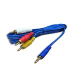 Cabo Aurxiliar Azul Reforçado P2 x 3RCA com 1,50m BFH1511