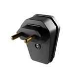 Pino Macho Extra Grande 2P 10A com Prensa Cabo Preto Margirius 22560