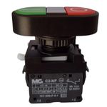 Botão Duplo Pulsador 1NA + 1NF Verde e Vermelho 17596 Margirius