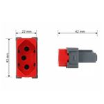 Módulo Tomada 20A 2P+T Vermelho 19488 Linha B3 Margirius